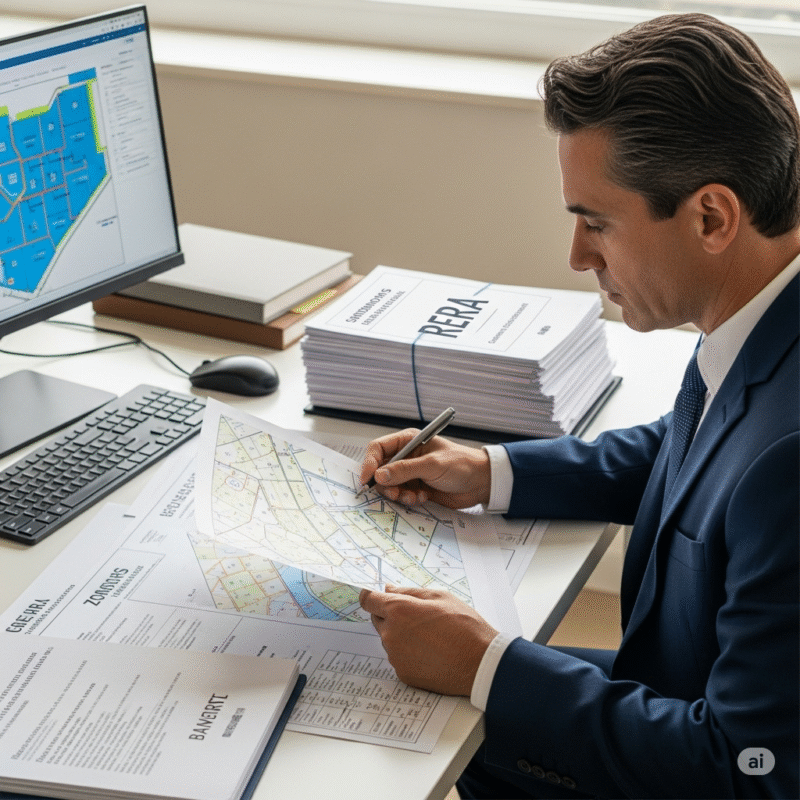 Property Purchase Checklist - Legal advisor reviewing property documents for verification