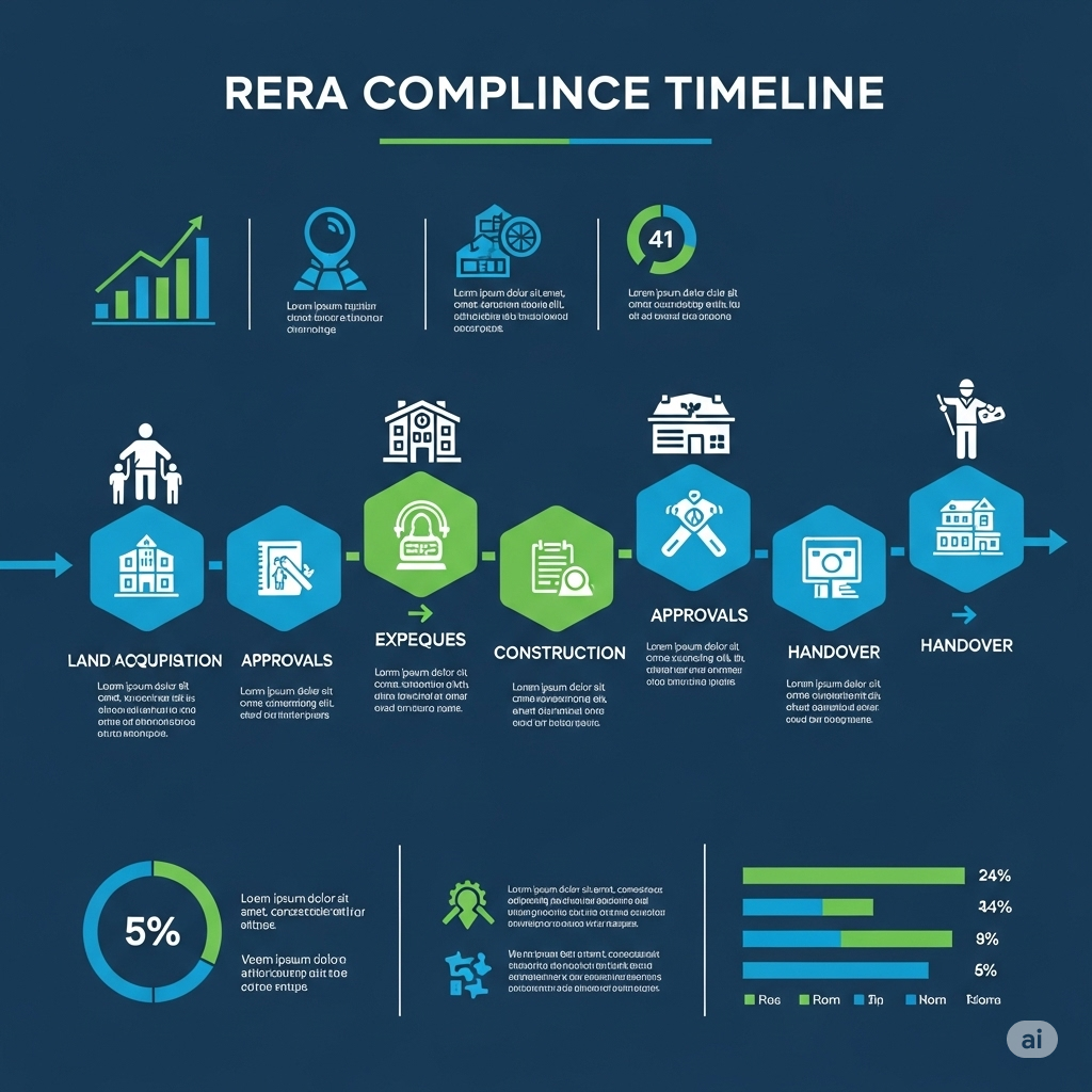 RERA compliance timeline infographic for real estate developers