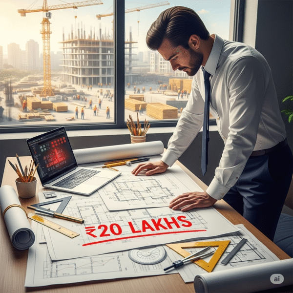 Quantity surveyor inspecting the error while quantity take-offs